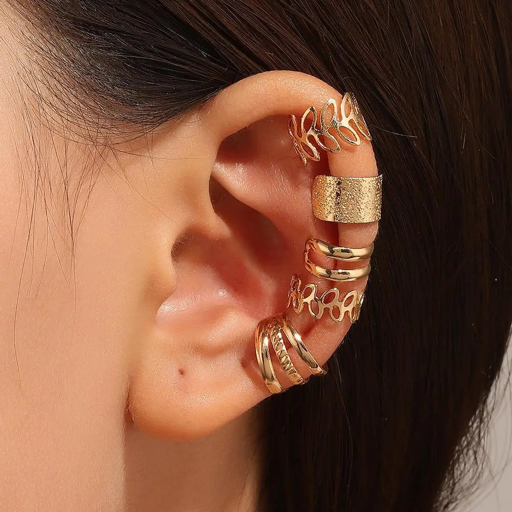 Korean Crystal Clip Earrings for Women Zircon Earing without Hole Jewelry Fake Earrings Single Ear Bone Clip Earings Ear Cuffs