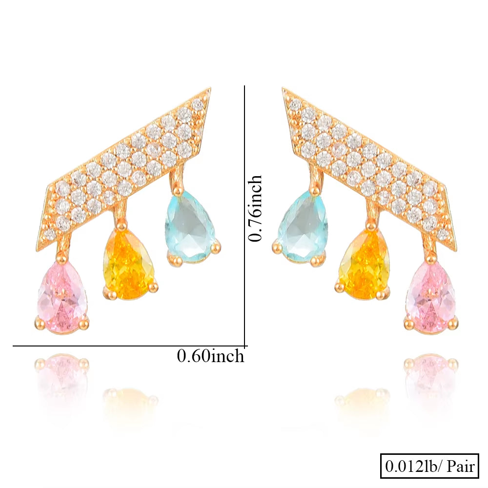 Korea Arabia Bangle Earring Set Jewelry Set for Women Wedding Trendy Cubic Zircon Crystal CZ Aretes De Mujer Modernos 2019