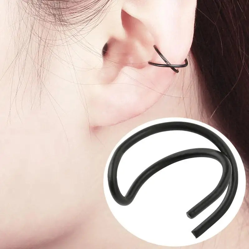 Korean Crystal Clip Earrings for Women Zircon Earing without Hole Jewelry Fake Earrings Single Ear Bone Clip Earings Ear Cuffs