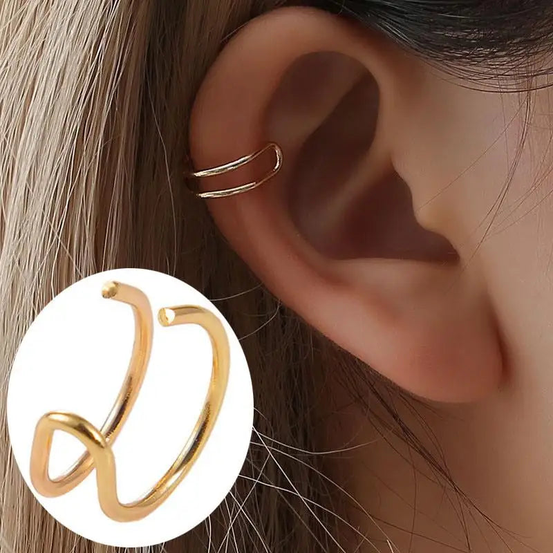 Korean Crystal Clip Earrings for Women Zircon Earing without Hole Jewelry Fake Earrings Single Ear Bone Clip Earings Ear Cuffs
