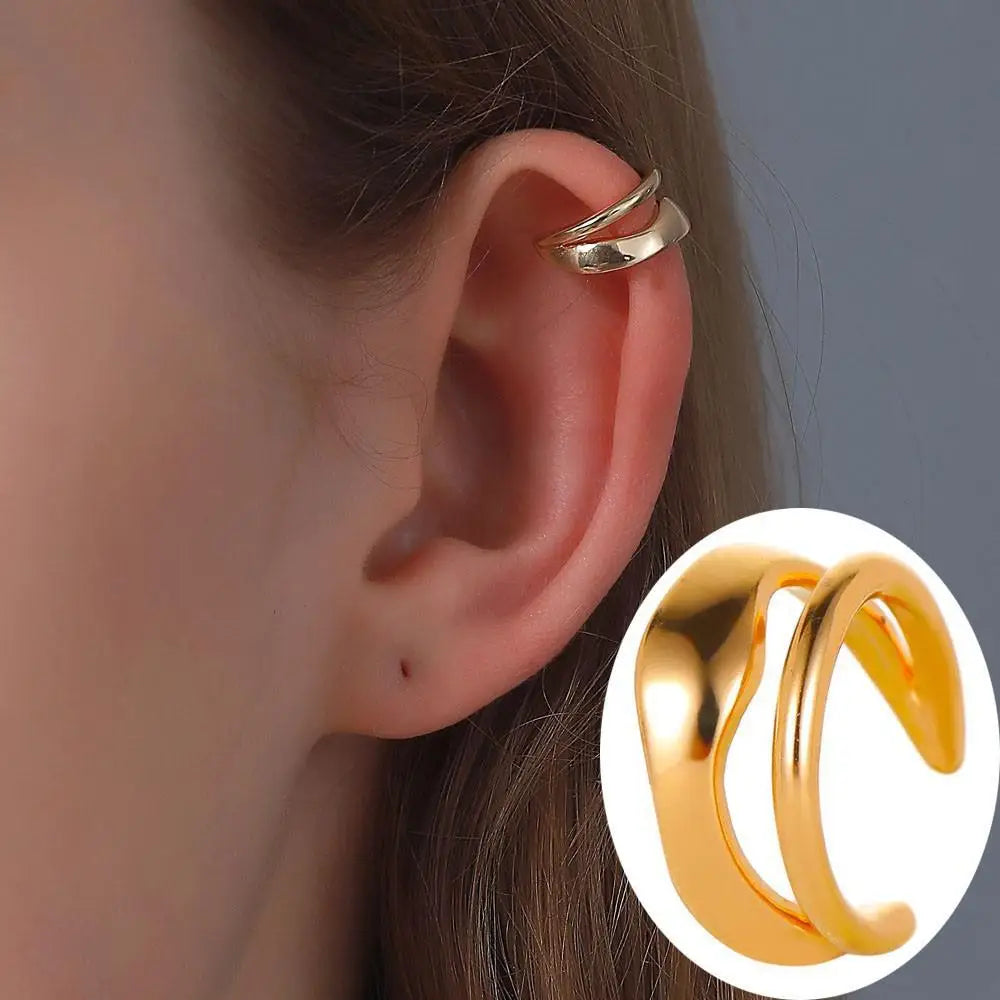 Korean Crystal Clip Earrings for Women Zircon Earing without Hole Jewelry Fake Earrings Single Ear Bone Clip Earings Ear Cuffs