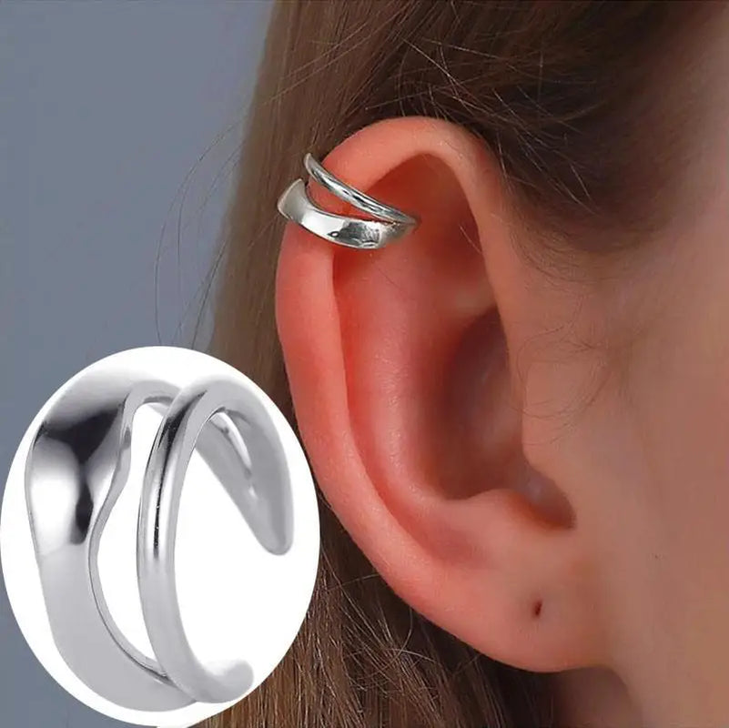 Korean Crystal Clip Earrings for Women Zircon Earing without Hole Jewelry Fake Earrings Single Ear Bone Clip Earings Ear Cuffs