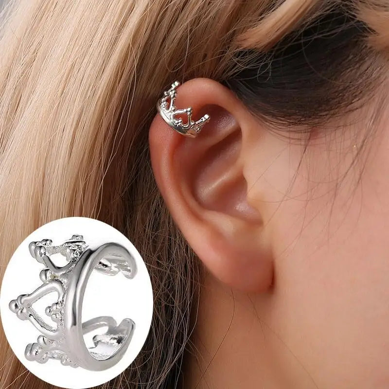 Korean Crystal Clip Earrings for Women Zircon Earing without Hole Jewelry Fake Earrings Single Ear Bone Clip Earings Ear Cuffs