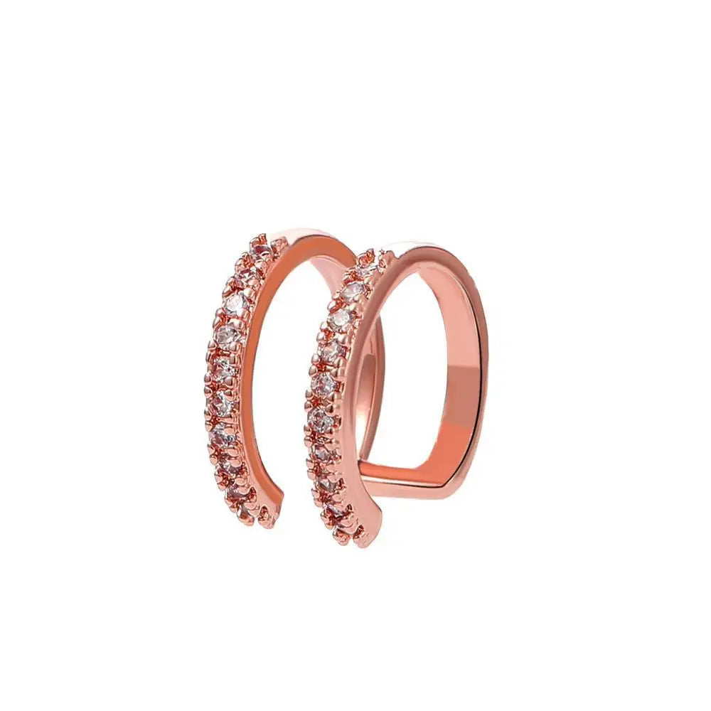 Korean Crystal Clip Earrings for Women Zircon Earing without Hole Jewelry Fake Earrings Single Ear Bone Clip Earings Ear Cuffs