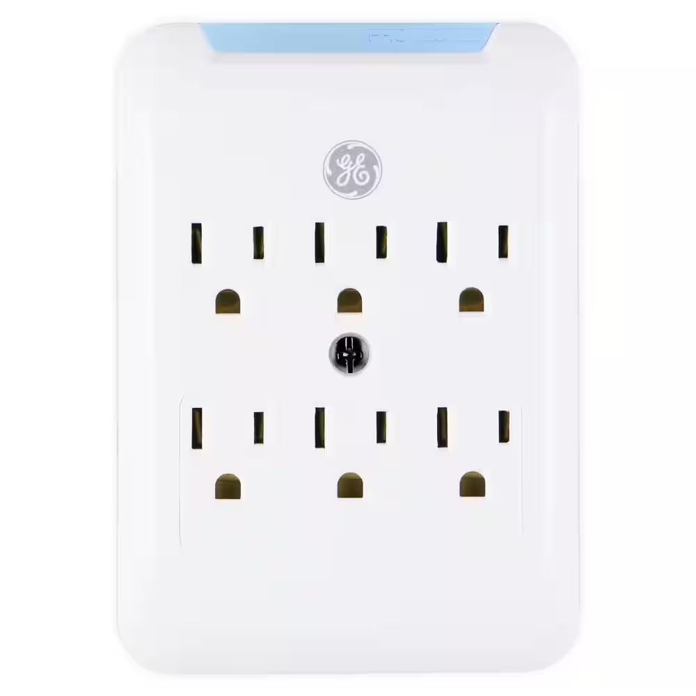 6-Outlet Pro Sur Protector Tap, White