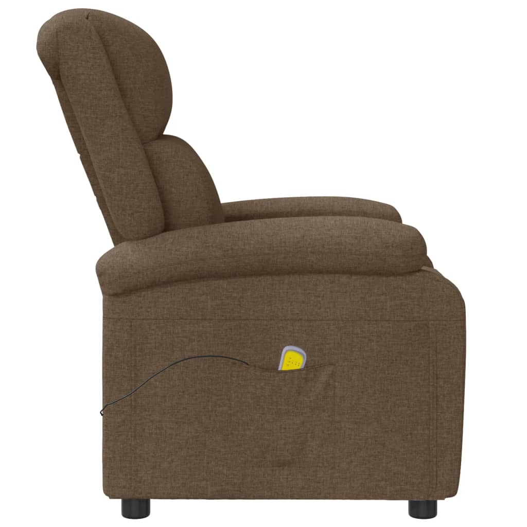 vidaXL Massage Chair Brown Fabric