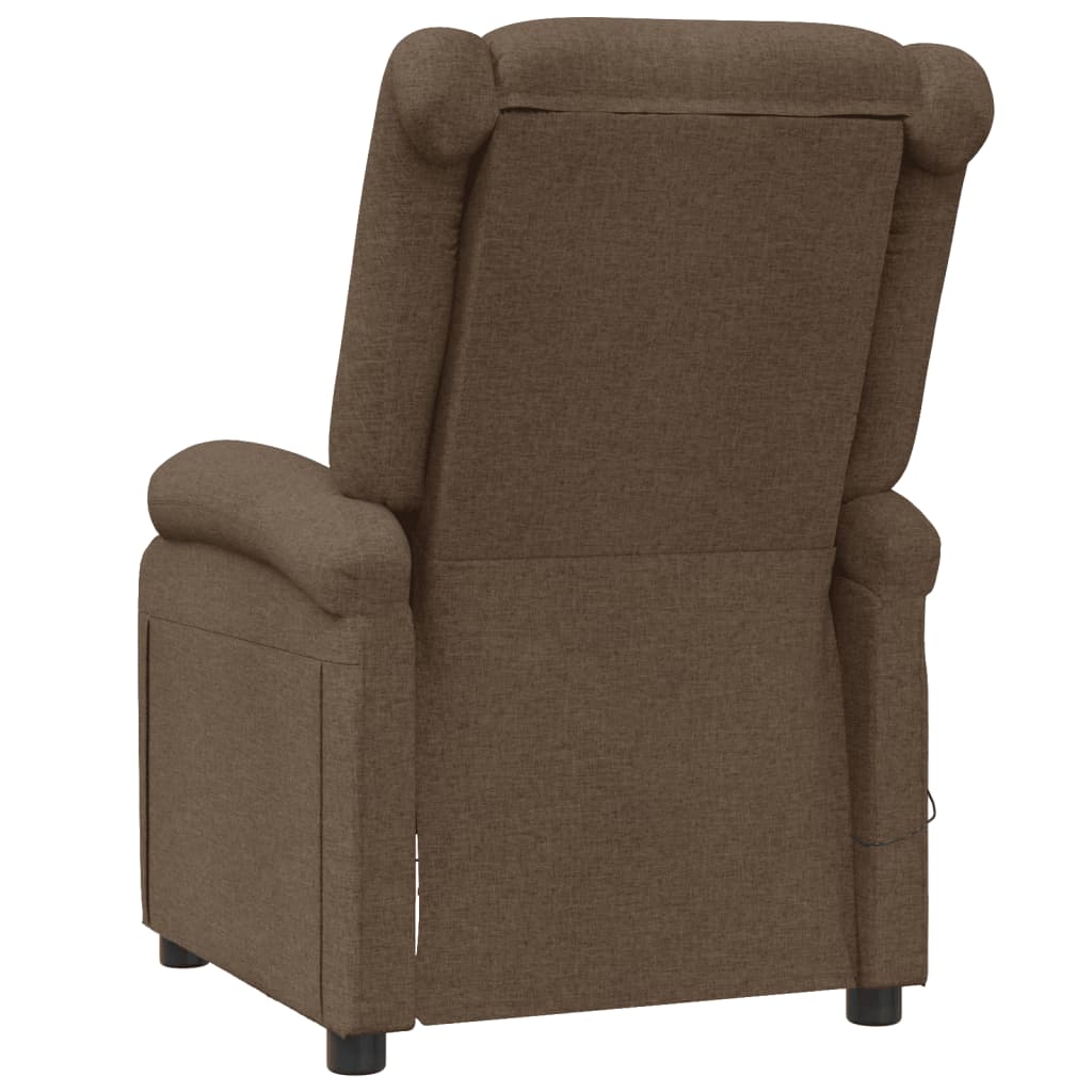 vidaXL Massage Chair Brown Fabric