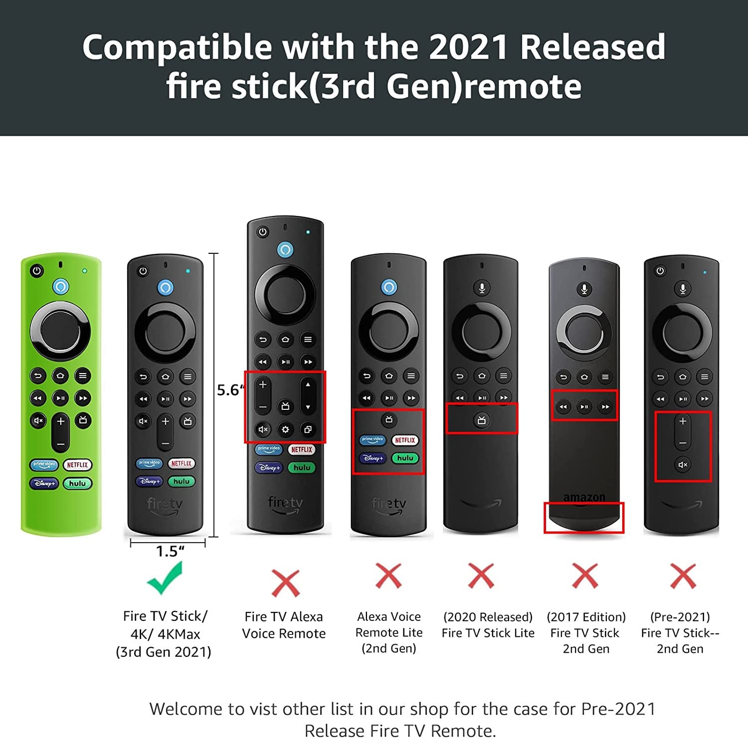 3 Pack Firestick Remote Cover for 3Rd Gen Alexa Voice Remote 4K Fire TV Stick Silicone Protective Case