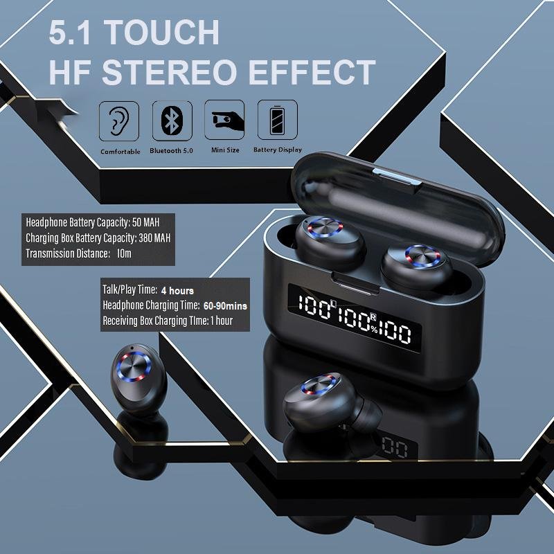 NNEDSZ Wireless Bluetooth 5.1 Earphones Headphones Earbuds Headset