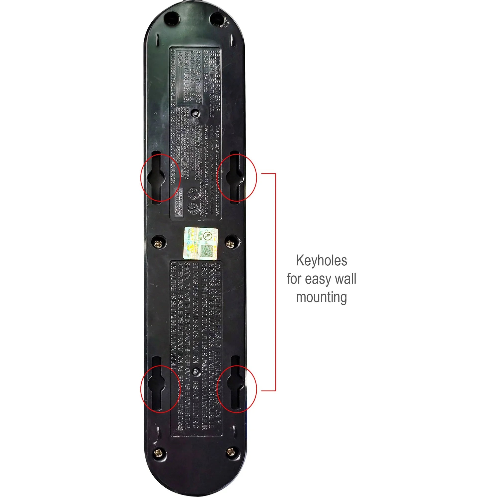 6-Outlet Surge Protector with 900-Joule Protection with 6 Feet Power Cord, Glossy Black