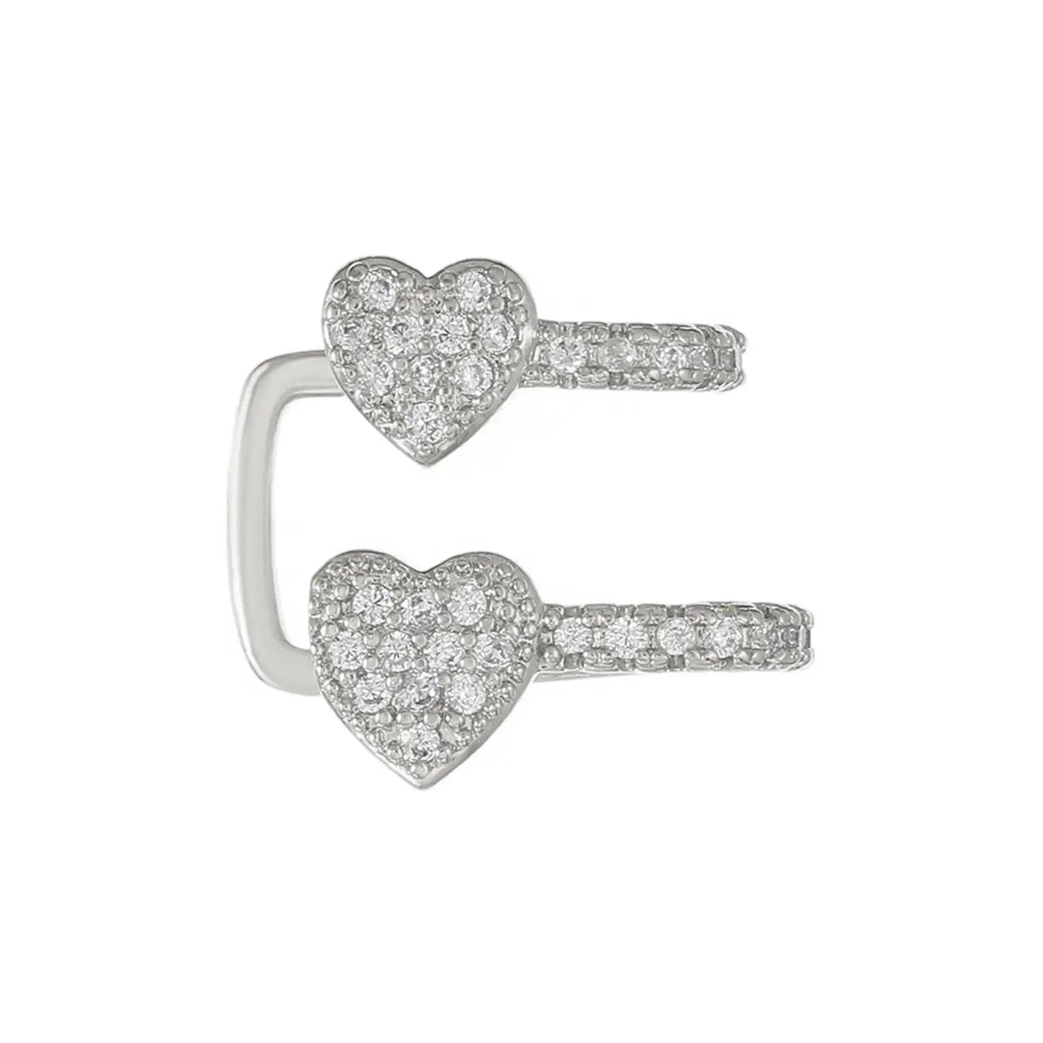 Korean Crystal Clip Earrings for Women Zircon Earing without Hole Jewelry Fake Earrings Single Ear Bone Clip Earings Ear Cuffs