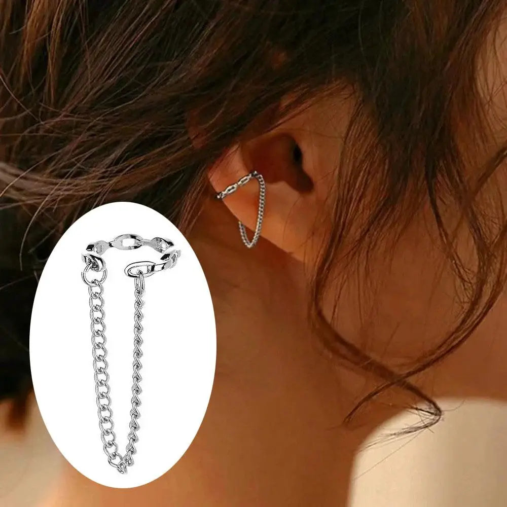 Korean Crystal Clip Earrings for Women Zircon Earing without Hole Jewelry Fake Earrings Single Ear Bone Clip Earings Ear Cuffs