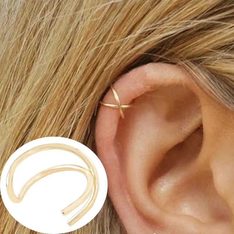 Korean Crystal Clip Earrings for Women Zircon Earing without Hole Jewelry Fake Earrings Single Ear Bone Clip Earings Ear Cuffs