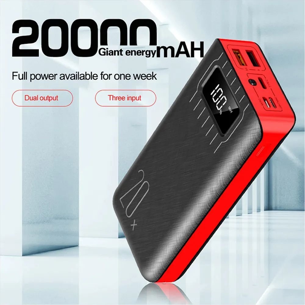 20000mAh External Battery Power Bank Dual USB With LED Flashlight - EL Packo’s Products